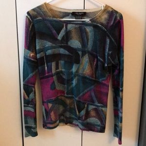 Printed cashmere long sleeve